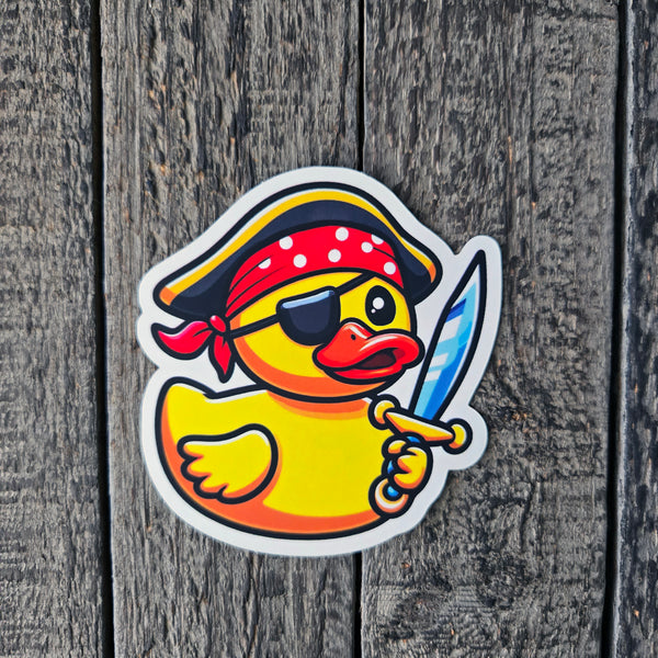 Captain Quack Sparrow Pirate Duck Sticker - Cute Rubber Duck Vinyl Decal