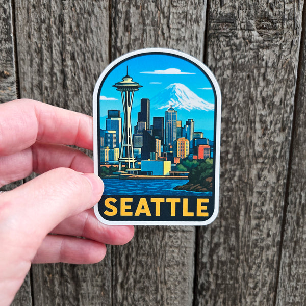 Seattle Washington Sticker - City Skyline Vinyl Decal - PNW - Waterproof