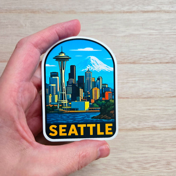 Seattle Washington Sticker - City Skyline Vinyl Decal - PNW - Waterproof