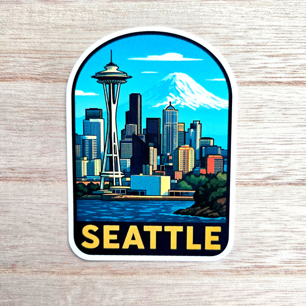 Seattle Washington Sticker - City Skyline Vinyl Decal - PNW - Waterproof