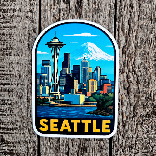 Seattle Washington Sticker - City Skyline Vinyl Decal - PNW - Waterproof