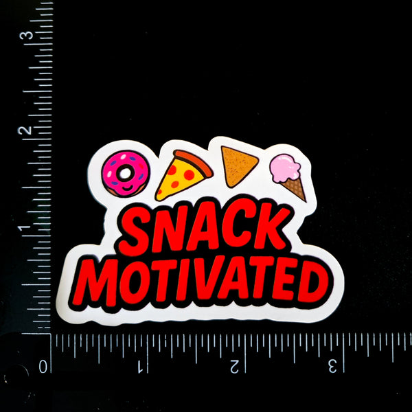 Snack Motivated Funny Food Vinyl Sticker - Cute Donut, Pizza, Nacho & Ice Cream Decal