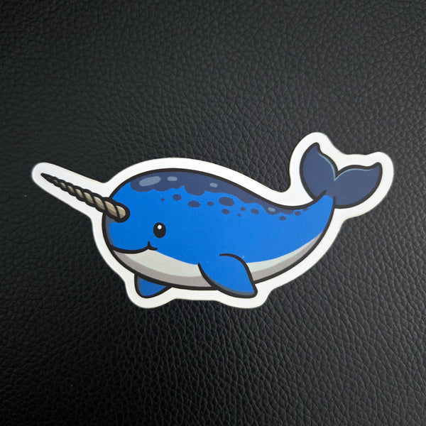 Narwhal Sticker - Cute Sea Creature - Waterproof Vinyl Decal for Laptop Water Bottle
