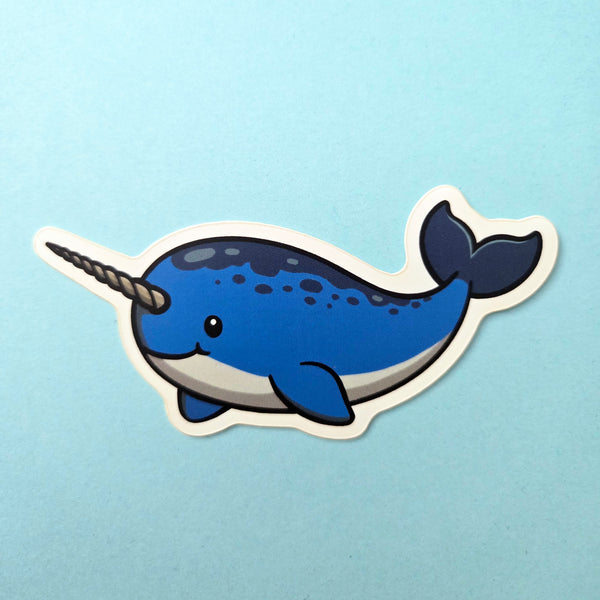 Narwhal Sticker - Cute Sea Creature - Waterproof Vinyl Decal for Laptop Water Bottle