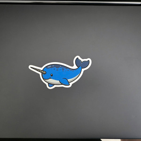 Narwhal Sticker - Cute Sea Creature - Waterproof Vinyl Decal for Laptop Water Bottle