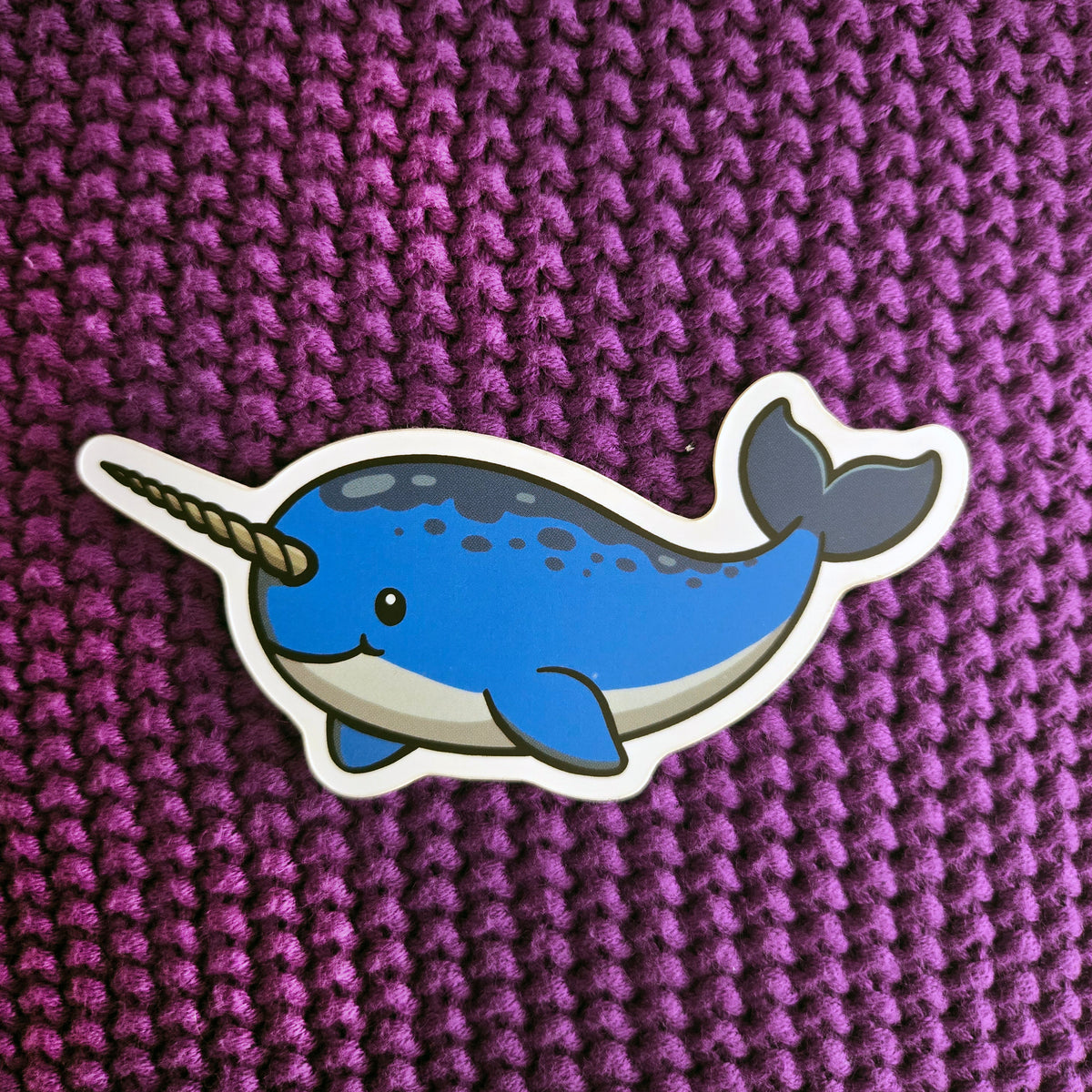 Narwhal Sticker - Cute Sea Creature - Waterproof Vinyl Decal for Laptop Water Bottle