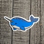 Narwhal Sticker - Cute Sea Creature - Waterproof Vinyl Decal for Laptop Water Bottle
