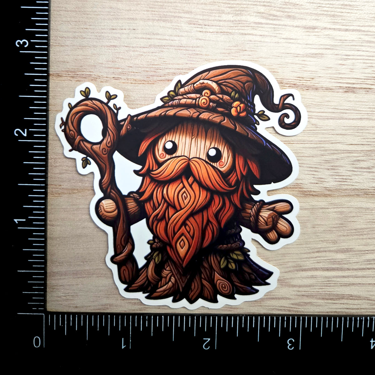 Waterproof Vinyl Sticker - Wizard Sticker - Fantasy Sticker - Nature Wizard - DND Sticker - Cute Wizard Decal - Laptop Sticker
