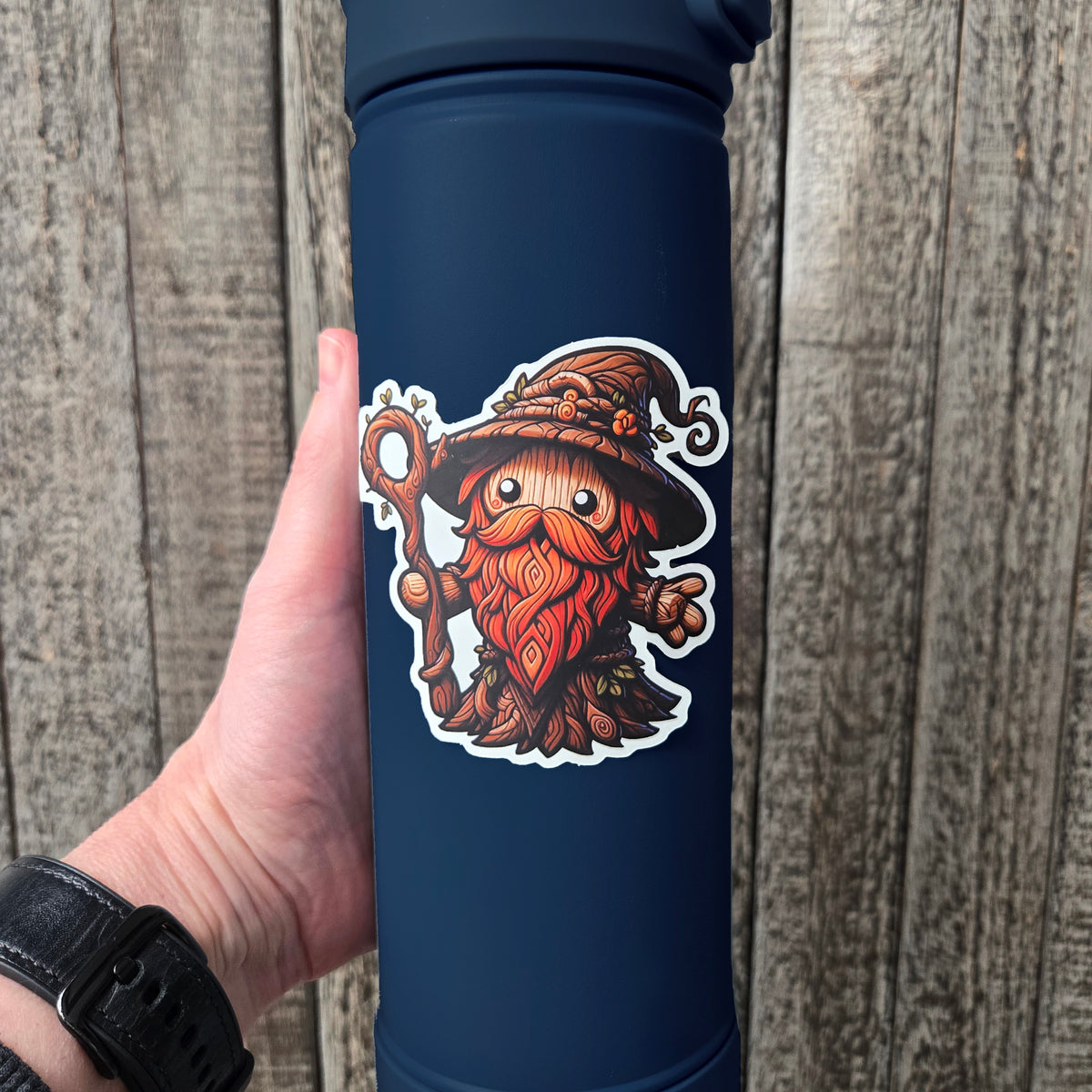 Waterproof Vinyl Sticker - Wizard Sticker - Fantasy Sticker - Nature Wizard - DND Sticker - Cute Wizard Decal - Laptop Sticker