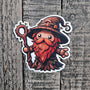 Waterproof Vinyl Sticker - Wizard Sticker - Fantasy Sticker - Nature Wizard - DND Sticker - Cute Wizard Decal - Laptop Sticker