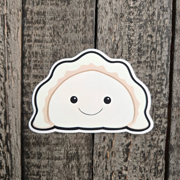 Pierogi Waterproof Vinyl Sticker - Cute Kawaii Dumpling Laptop Decal - Food Lover Gift - Water Bottle