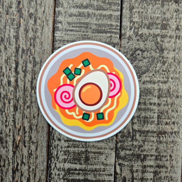 Ramen Bowl Sticker Waterproof Vinyl - Japanese Food Laptop Decal - Kawaii Anime Water Bottle Sticker - Foodie Gift