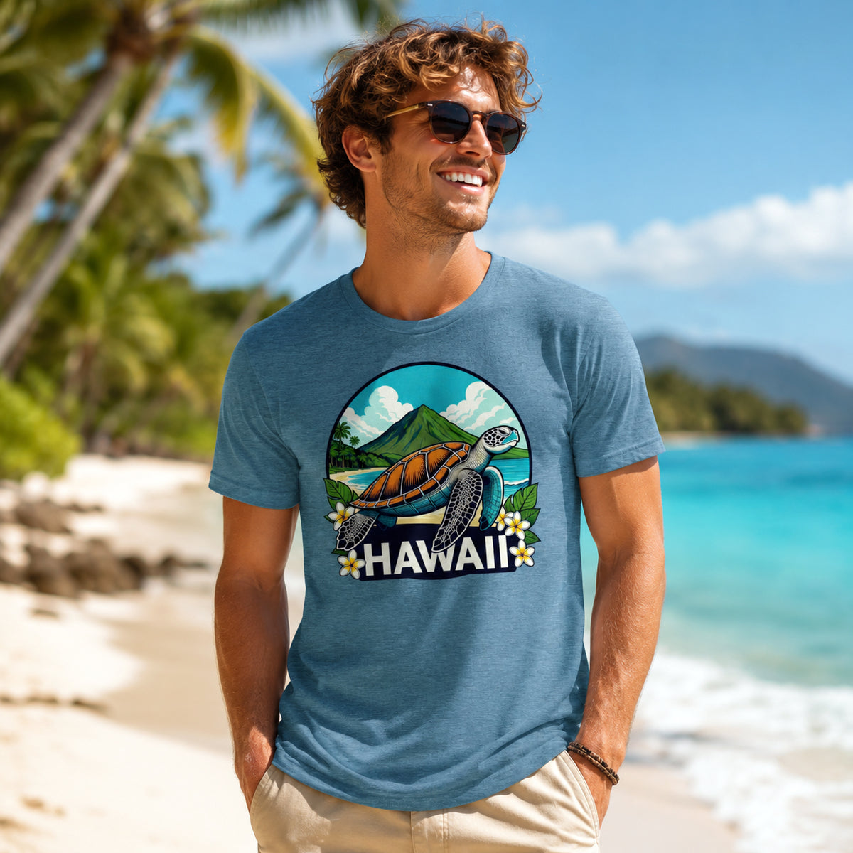 Sea Turtle Hawaii T-Shirt - Tropical Beach Vacation Tee Gift