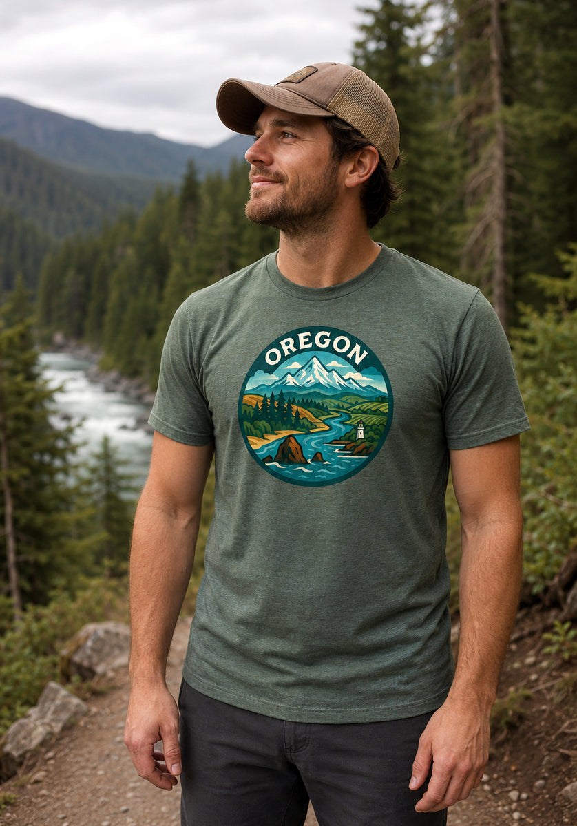 Oregon T-Shirt - Pacific Northwest Landscape Graphic Tee - Oregon Gift