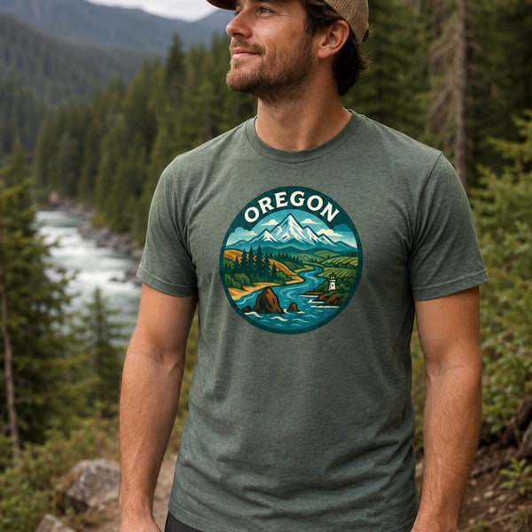 Oregon T-Shirt - Pacific Northwest Landscape Graphic Tee - Oregon Gift