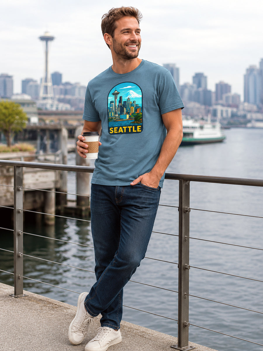 Seattle Skyline T-Shirt - Pacific Northwest Space Needle Tee Gift
