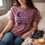 Witchy Moon Shirt for Women - Powered By Moonlight and Mischief Relaxed Tee - Celestial Gift for Her - Moon Lover T-Shirt