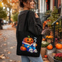 Pumpkin tote bag, jack-o-lantern coffee lover, fall pumpkin spice gift