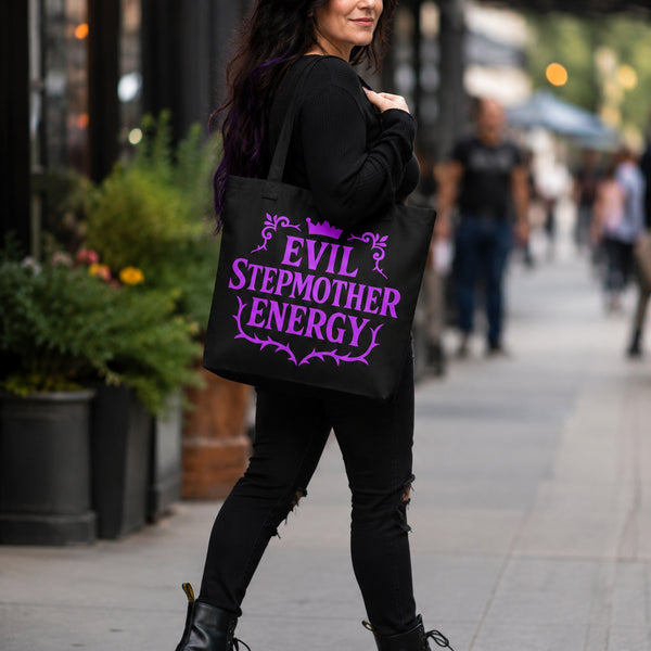 Funny Tote Bag - Evil Stepmother Energy - Stepmom Gift - Black Tote Bag - Stepmother Gift - Mother's Day Gift