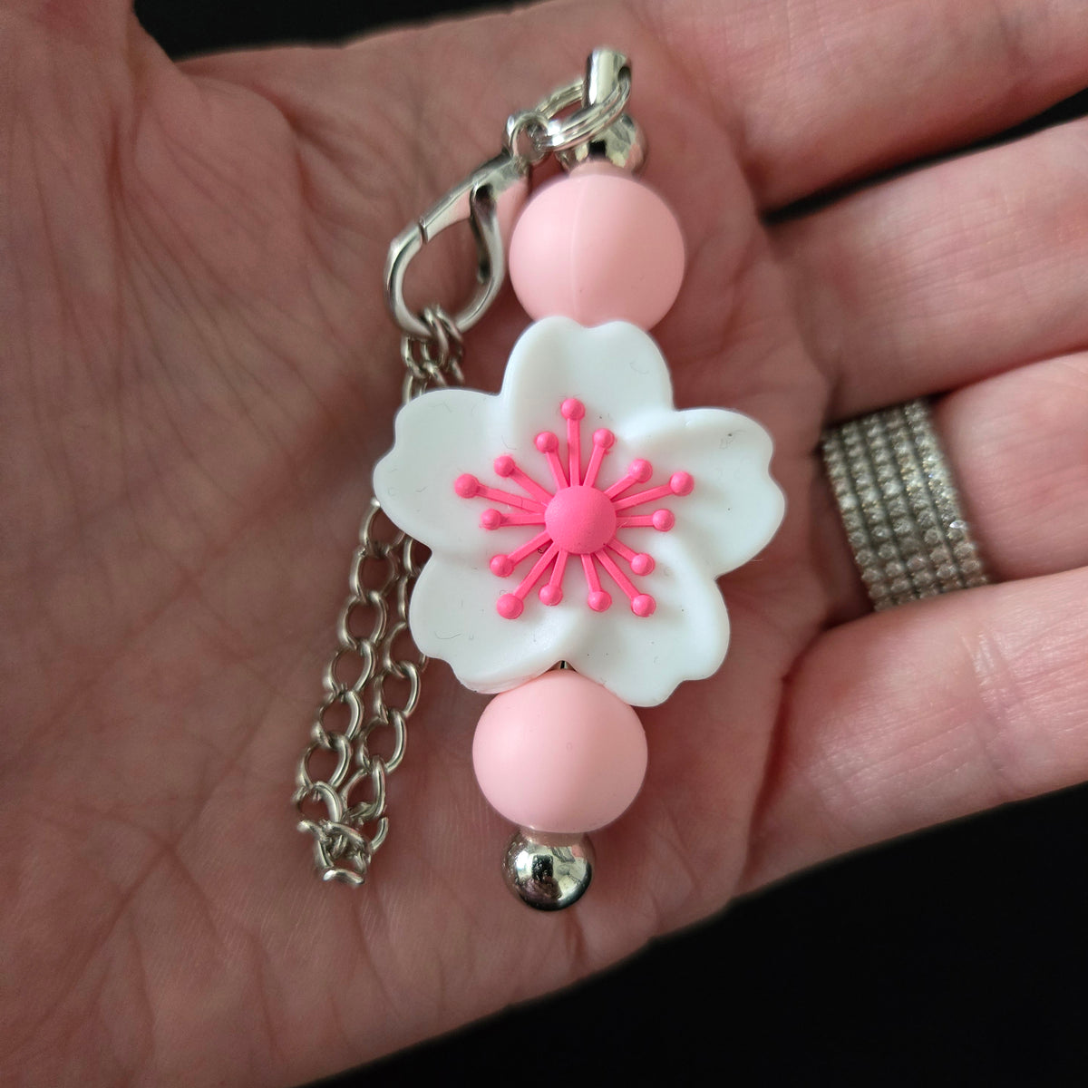 Silicone Beaded Tumbler Charm - Cup Charm for Stanley - Tumbler Handle Accessory - Bag Charm Keychain Dangle