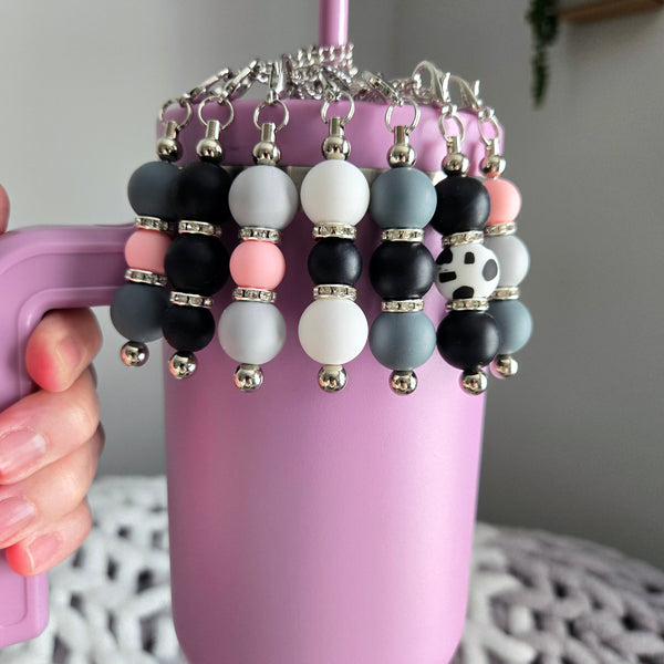 Silicone Beaded Tumbler Charm - Cup Charm for Stanley - Tumbler Handle Accessory - Bag Charm Keychain Dangle