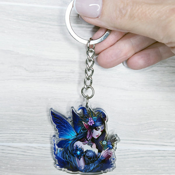 Enchanting Fairy - 2" Double-Layered Clear Acrylic Keychain