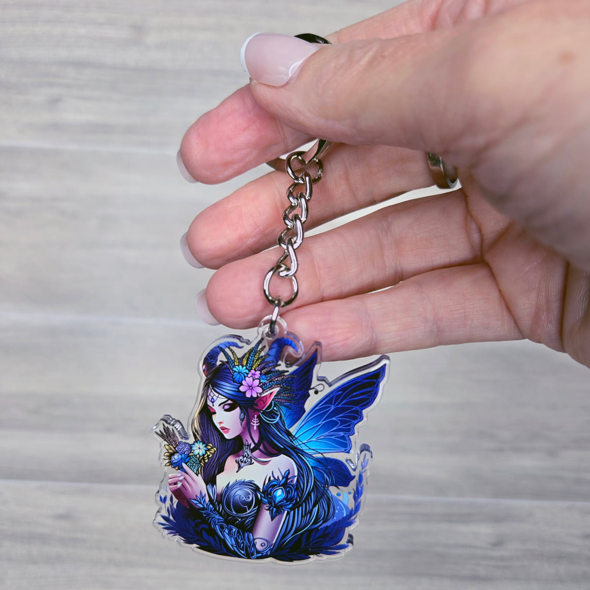 Enchanting Fairy - 2" Double-Layered Clear Acrylic Keychain