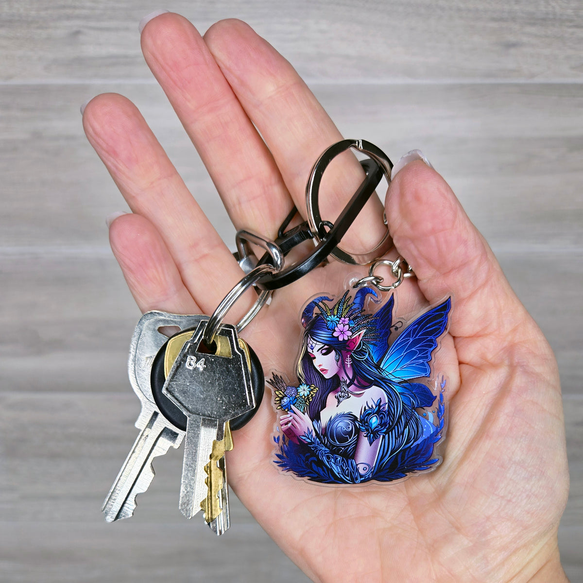 Enchanting Fairy - 2" Double-Layered Clear Acrylic Keychain