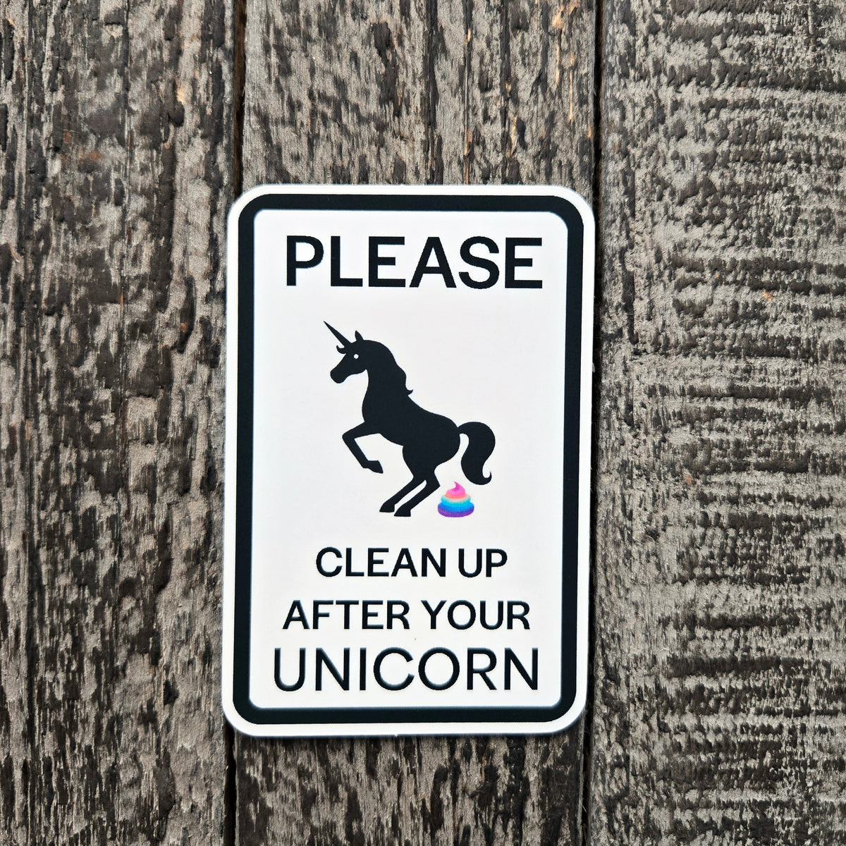Unicorn Warning Sign Sticker - Funny Unicorn Vinyl Decal