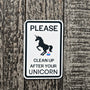 Unicorn Warning Sign Sticker - Funny Unicorn Vinyl Decal