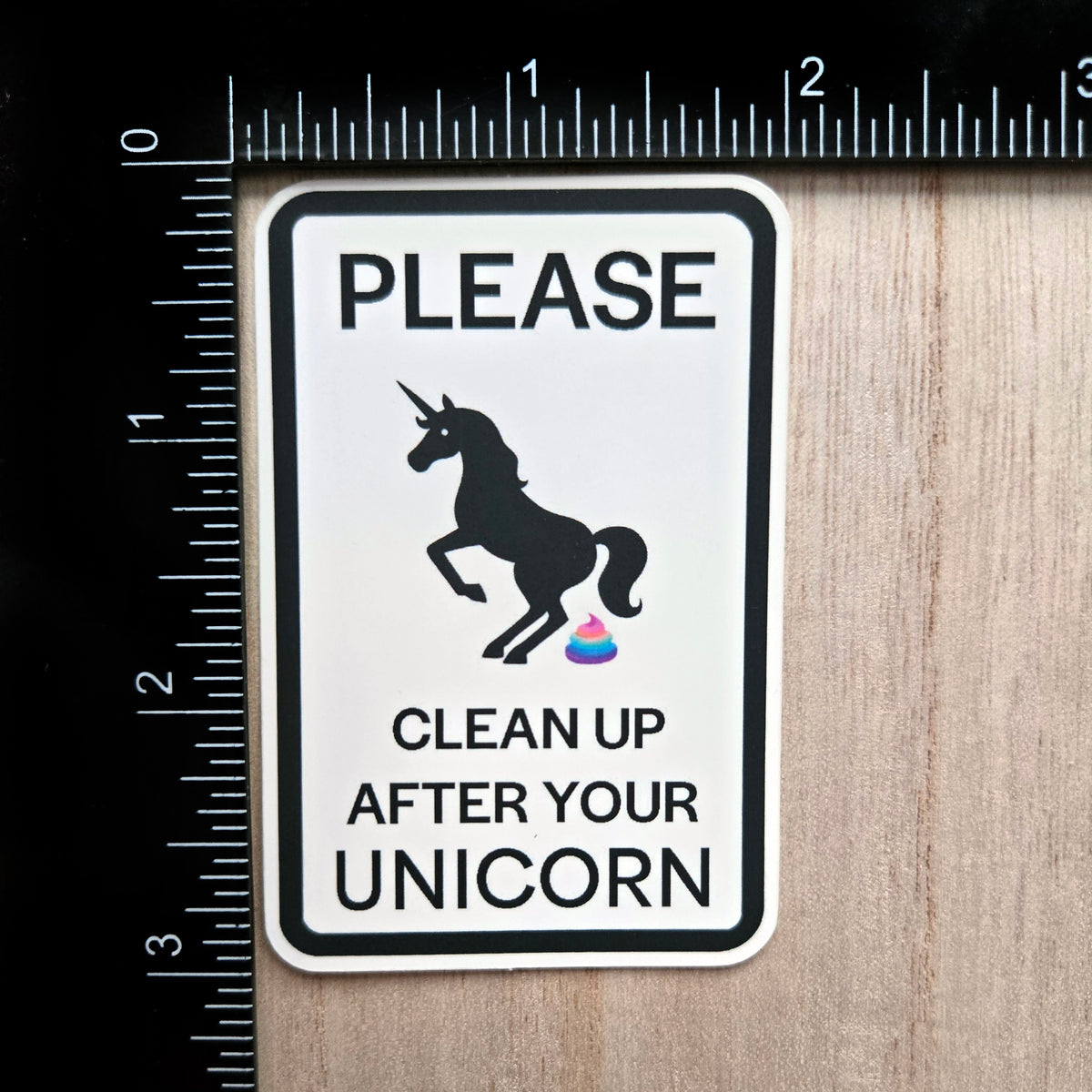 Unicorn Warning Sign Sticker - Funny Unicorn Vinyl Decal