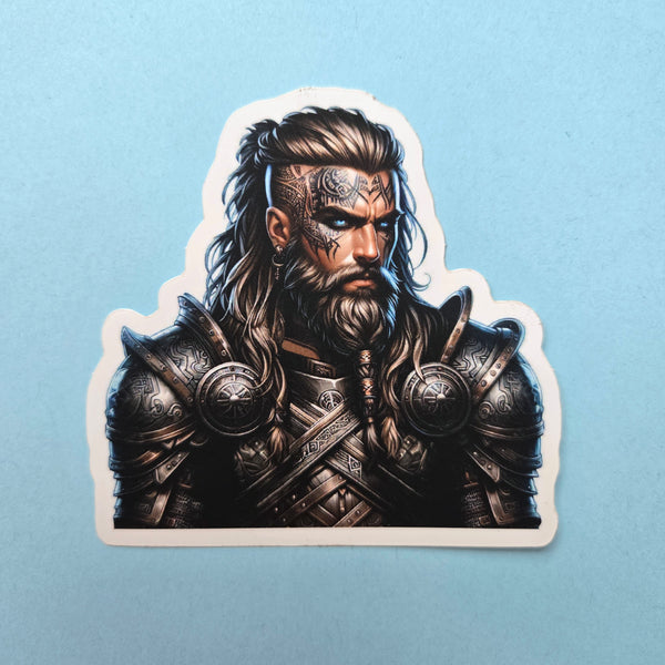 Viking Sticker - Norse Warrior Decal - Fantasy Barbarian Vinyl
