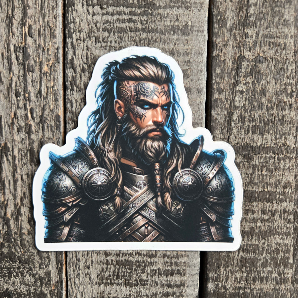 Viking Sticker - Norse Warrior Decal - Fantasy Barbarian Vinyl