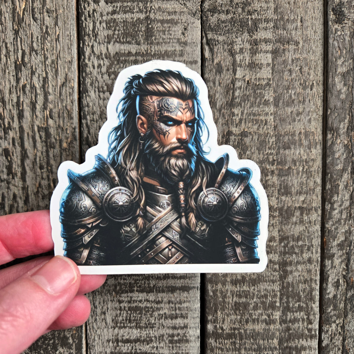 Viking Sticker - Norse Warrior Decal - Fantasy Barbarian Vinyl