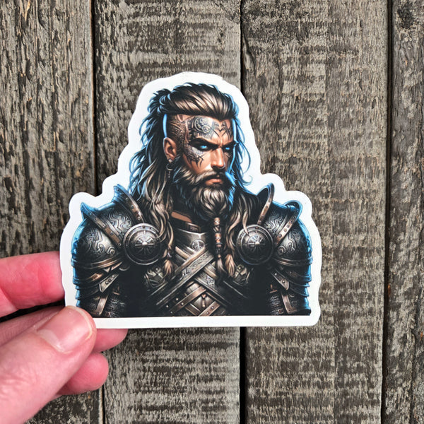 Viking Sticker - Norse Warrior Decal - Fantasy Barbarian Vinyl