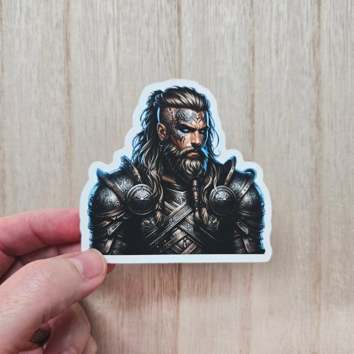 Viking Sticker - Norse Warrior Decal - Fantasy Barbarian Vinyl