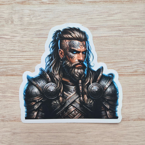Viking Sticker - Norse Warrior Decal - Fantasy Barbarian Vinyl