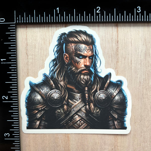 Viking Sticker - Norse Warrior Decal - Fantasy Barbarian Vinyl