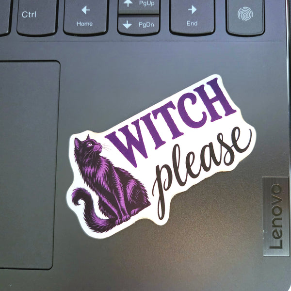 Halloween Vinyl Sticker - Witch Please Decal - Dark Humor Witchy Gift