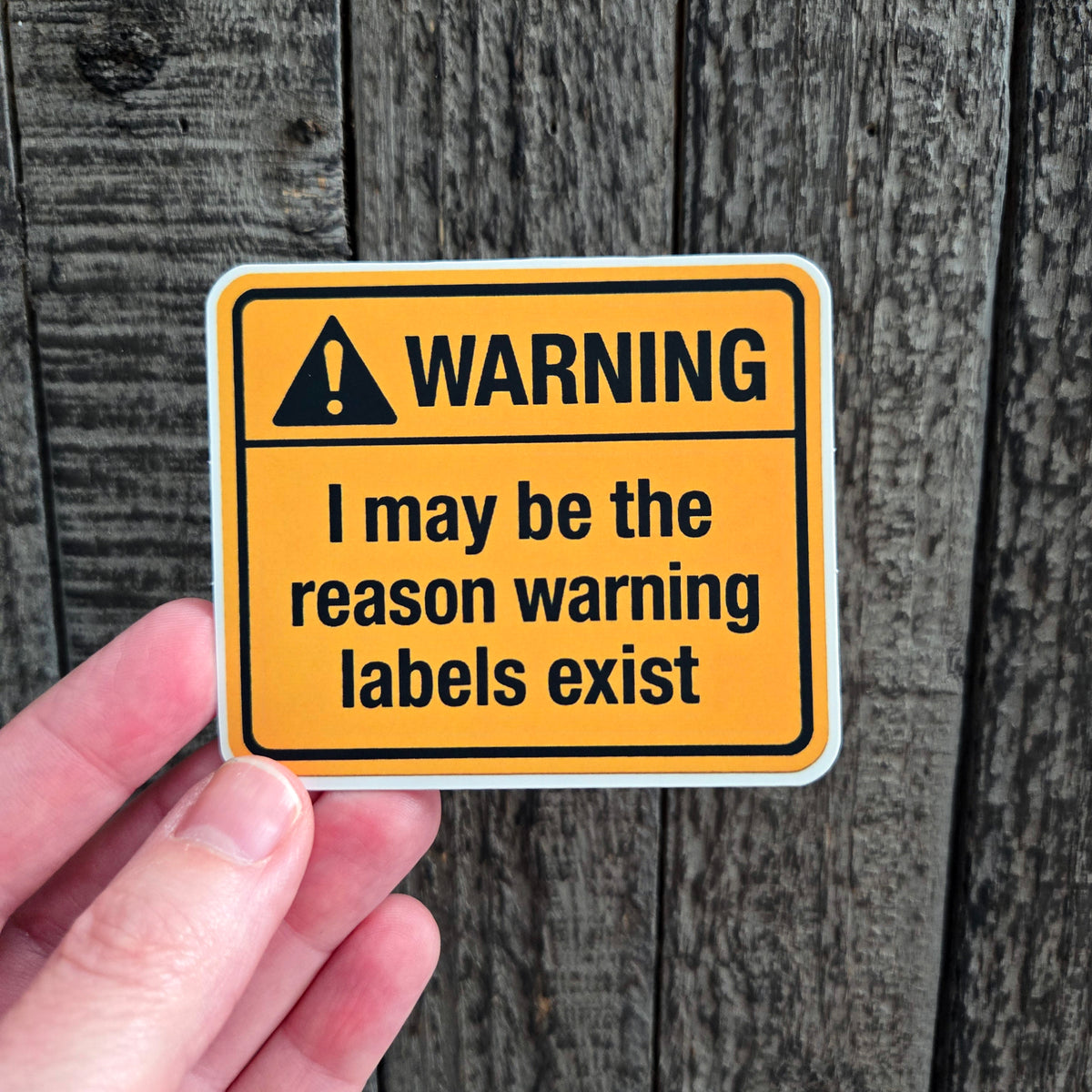 Warning Sticker - Funny Meme Vinyl Decal - Waterproof