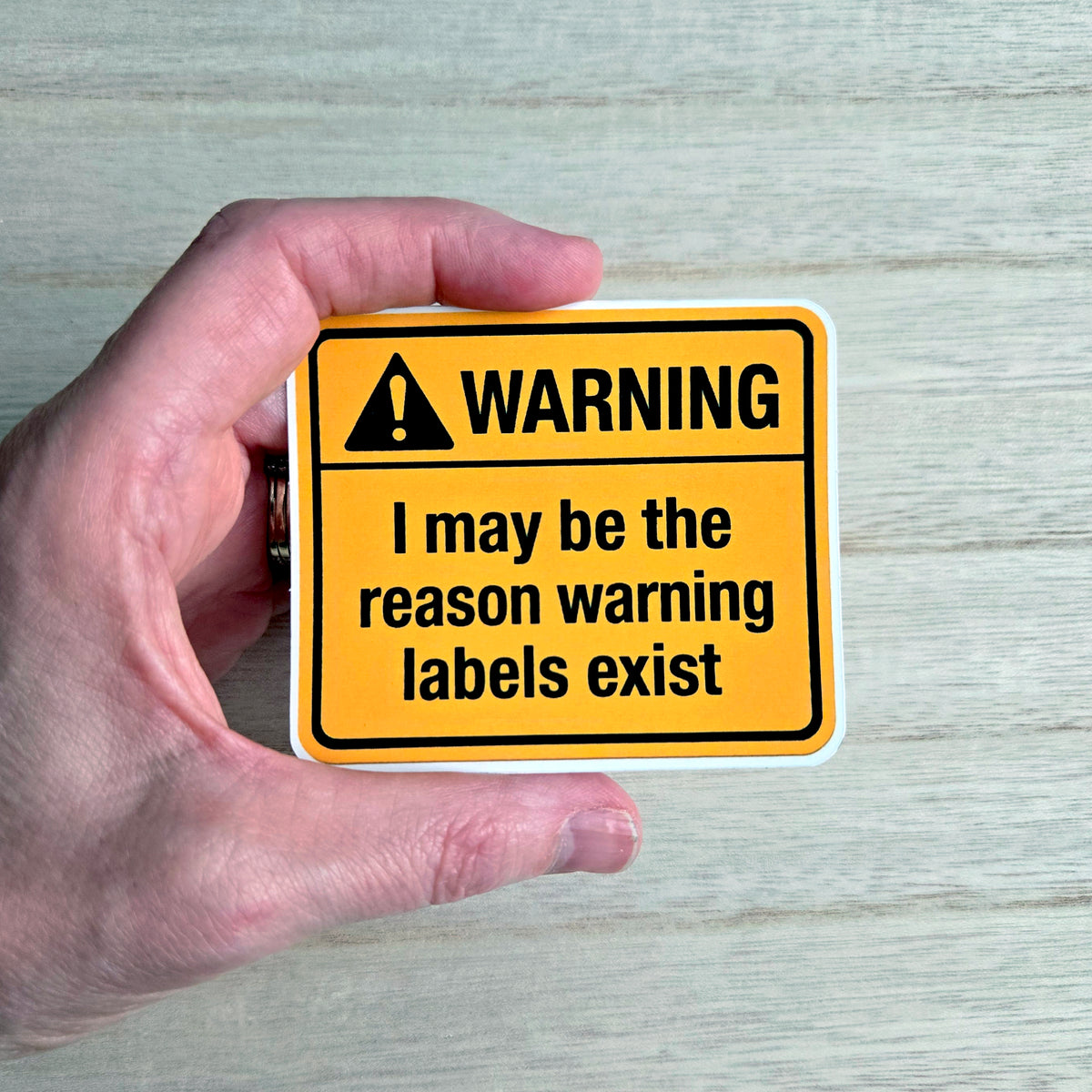 Warning Sticker - Funny Meme Vinyl Decal - Waterproof