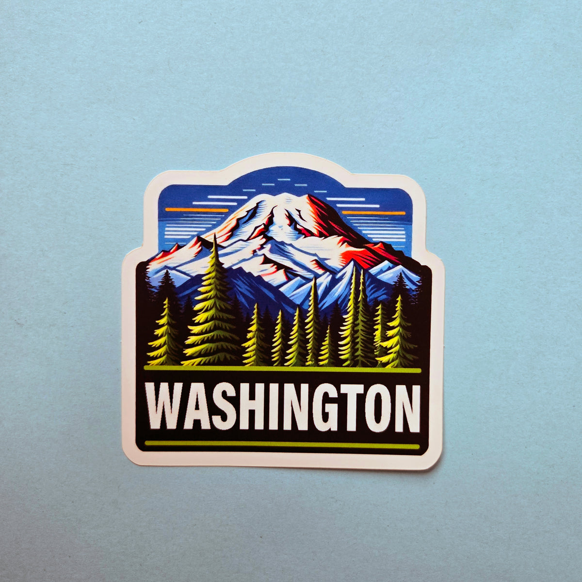 Washington State Vinyl Sticker - Mountain Nature Decal - PNW