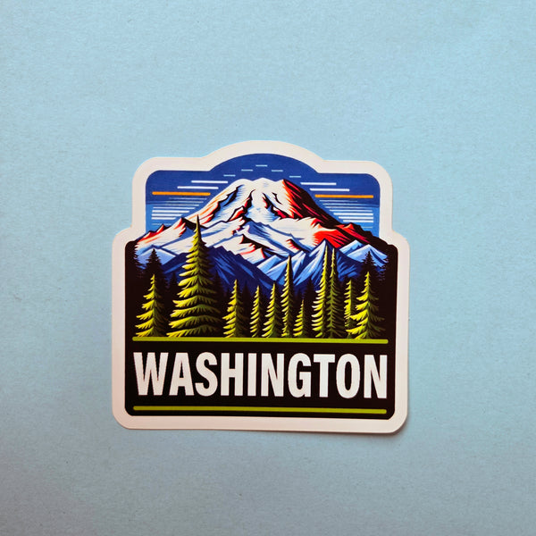 Washington State Vinyl Sticker - Mountain Nature Decal - PNW