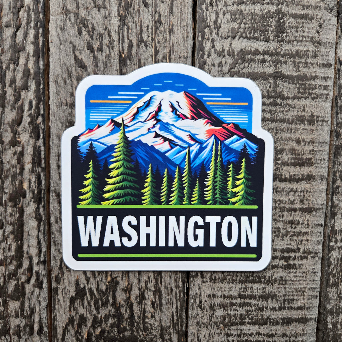 Washington State Vinyl Sticker - Mountain Nature Decal - PNW
