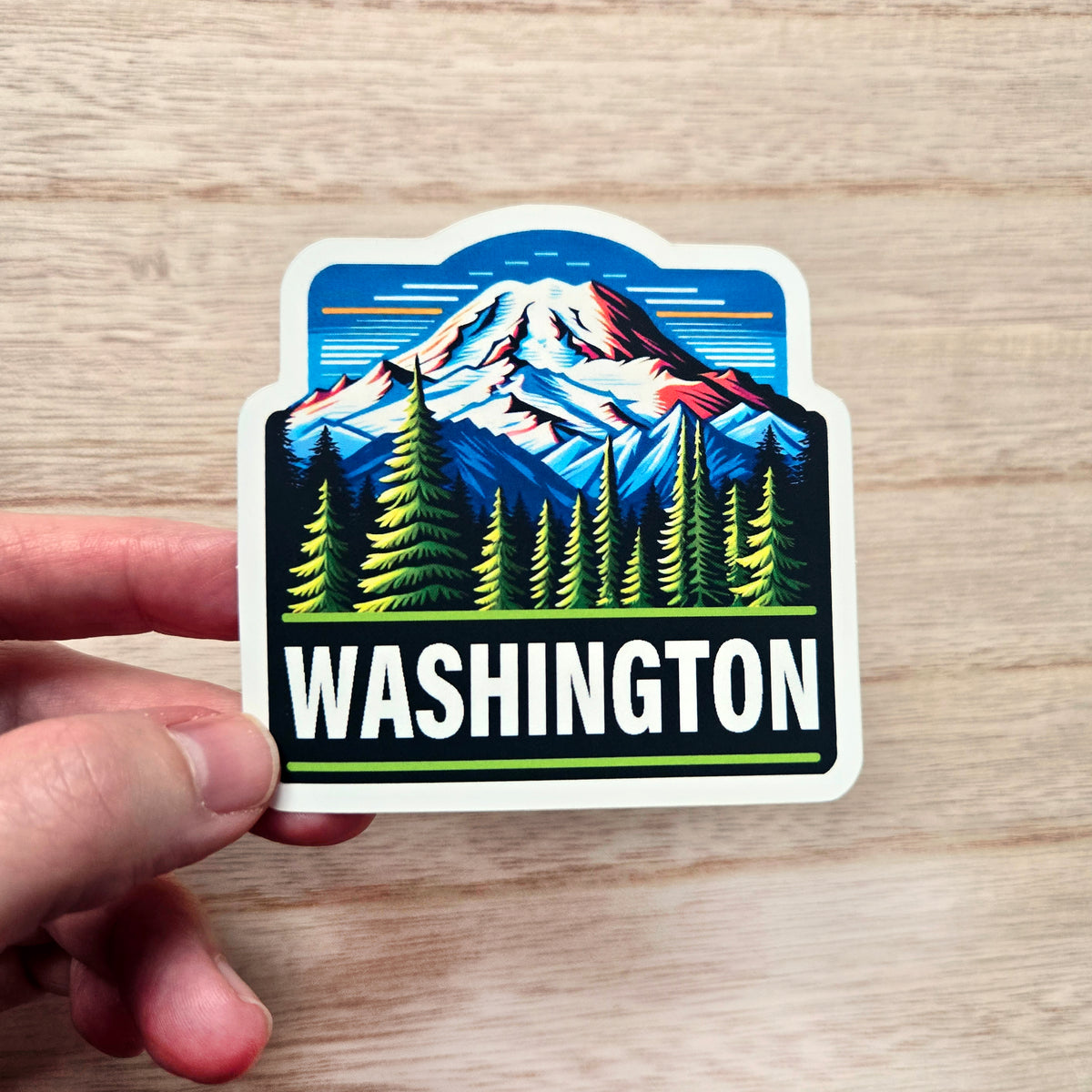 Washington State Vinyl Sticker - Mountain Nature Decal - PNW