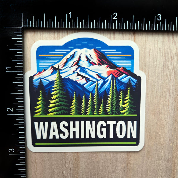 Washington State Vinyl Sticker - Mountain Nature Decal - PNW