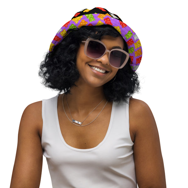 Reversible Gummy Bear Bucket Hat - Candy Lover Festival Headwear - All Over Print