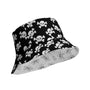 Skull and Crossbones Reversible Bucket Hat - Black and White All Over Print Hat - Gothic Festival Hat - Skull Pattern