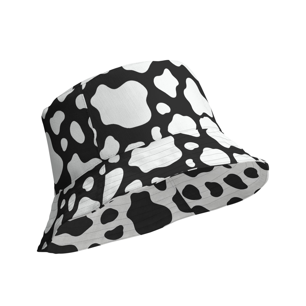 Reversible Cow Print Bucket Hat - Festival Headwear - All Over Print