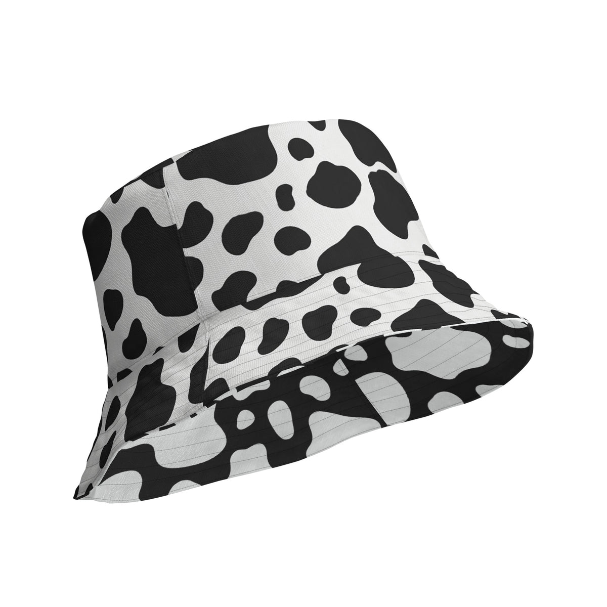 Reversible Cow Print Bucket Hat - Festival Headwear - All Over Print